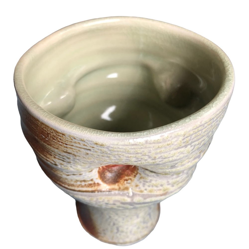 Signed Wood Fired Ceramic Vase, Artisan Made, Hand Made